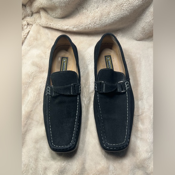 Stacy Adams Other - Stacy Adams black suede slip-on loafers Mens Size 10